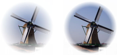 Windmill photos with radial gradient image mask